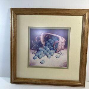 Richard Cowdrey Framed Fruit Print - Longaberger Basket/grapes